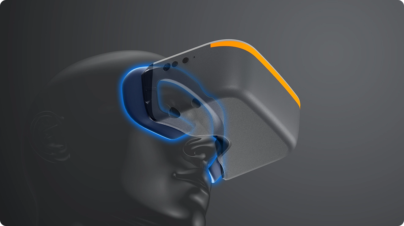 轻量化人体工学设计，佩戴舒适，久飞不累